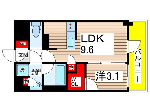 オーパスレジデンス千葉駅前の物件間取画像